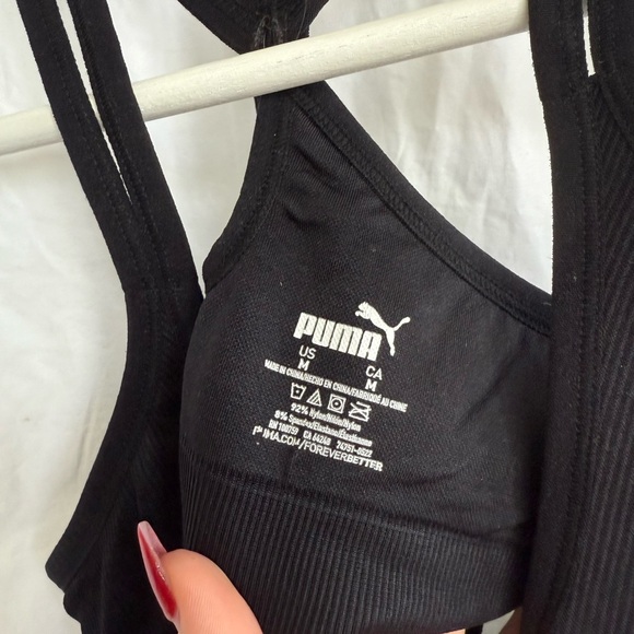 PUMA Womens Fitness Running Sports Bra Black Size Medium - Picture 3 of 11